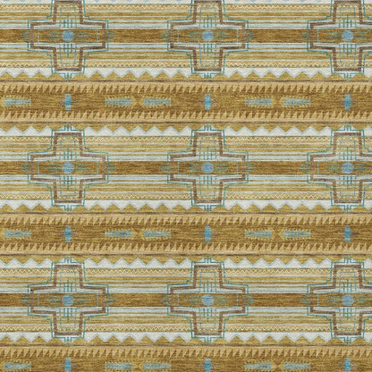 3' X 5' Walnut And Graphite Tribal Washable Indoor Outdoor Area Rug HomeRoots