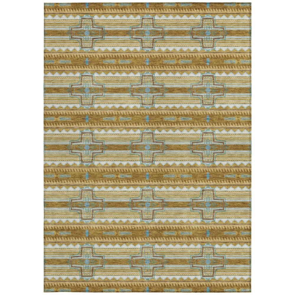3' X 5' Walnut And Graphite Tribal Washable Indoor Outdoor Area Rug HomeRoots