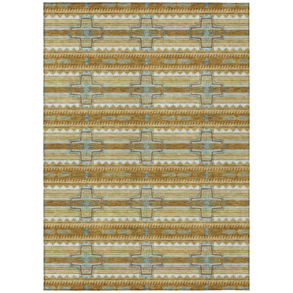 3' X 5' Walnut And Graphite Tribal Washable Indoor Outdoor Area Rug HomeRoots