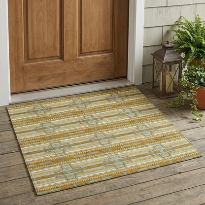 3' X 5' Walnut And Graphite Tribal Washable Indoor Outdoor Area Rug HomeRoots
