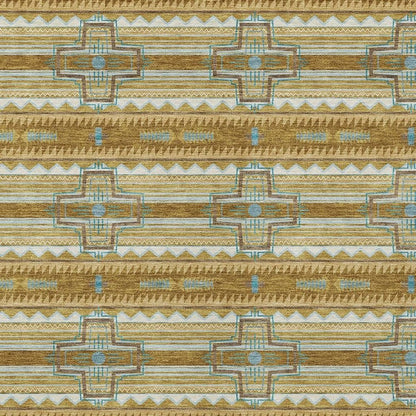 10' X 14' Walnut And Graphite Tribal Washable Indoor Outdoor Area Rug HomeRoots