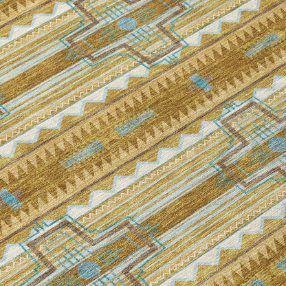 10' X 14' Walnut And Graphite Tribal Washable Indoor Outdoor Area Rug HomeRoots