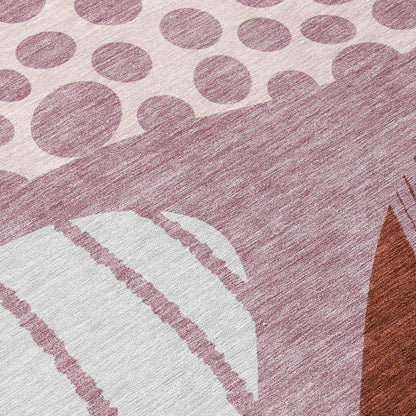 10' X 14' Blush And Brown Abstract Washable Indoor Outdoor Area Rug HomeRoots