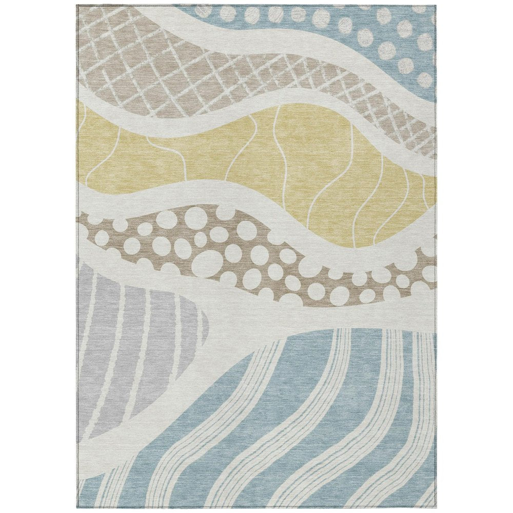 10' X 14' Ivory And Linen Abstract Washable Indoor Outdoor Area Rug HomeRoots