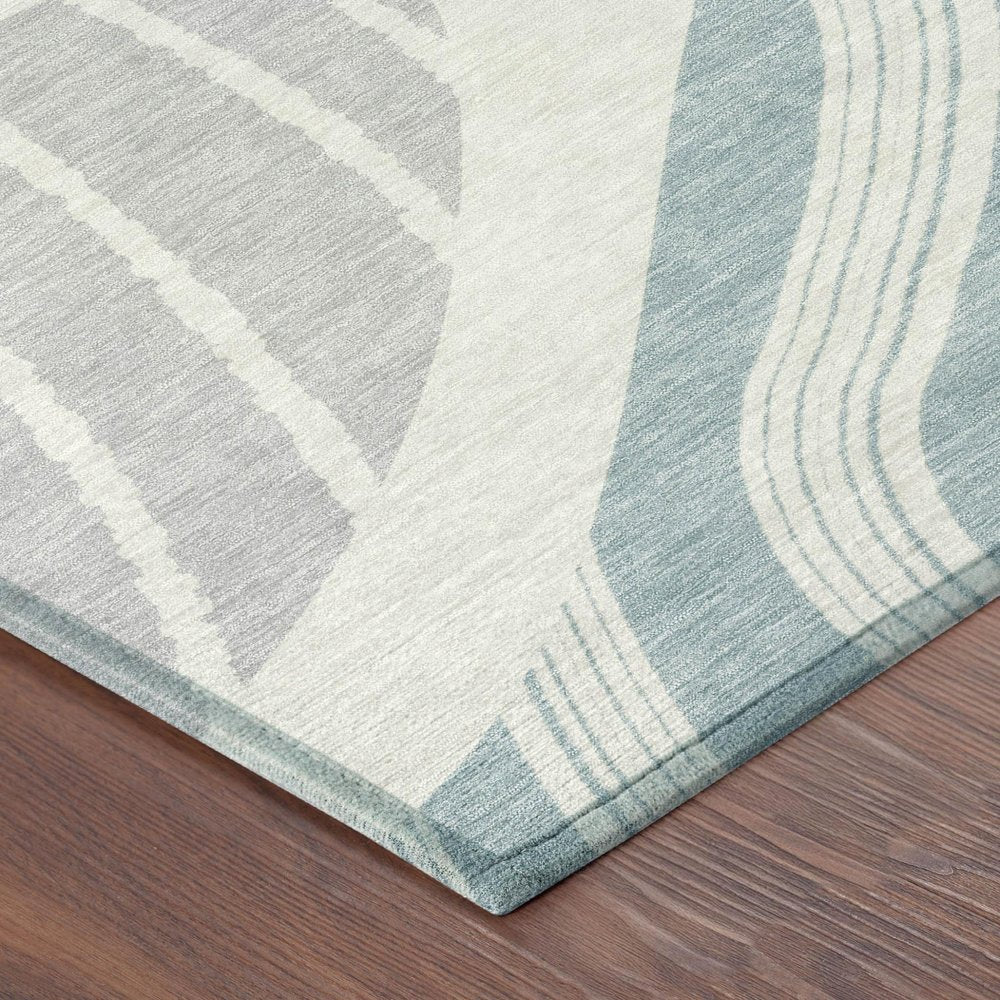 10' X 14' Ivory And Linen Abstract Washable Indoor Outdoor Area Rug — view 2