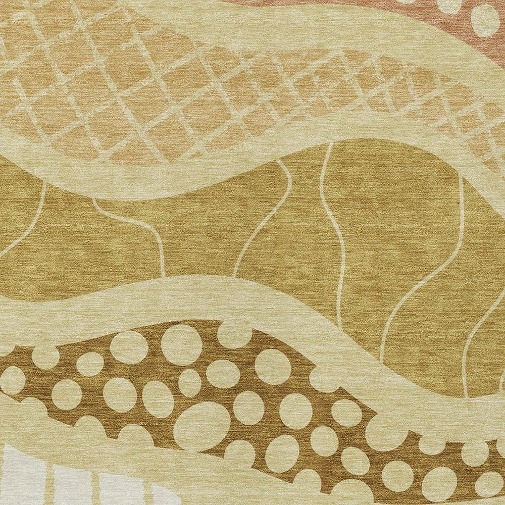 8' X 10' Wheat And Graphite Abstract Washable Indoor Outdoor Area Rug HomeRoots