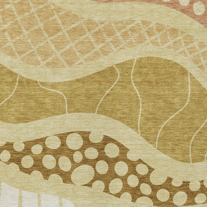 8' X 10' Wheat And Graphite Abstract Washable Indoor Outdoor Area Rug HomeRoots