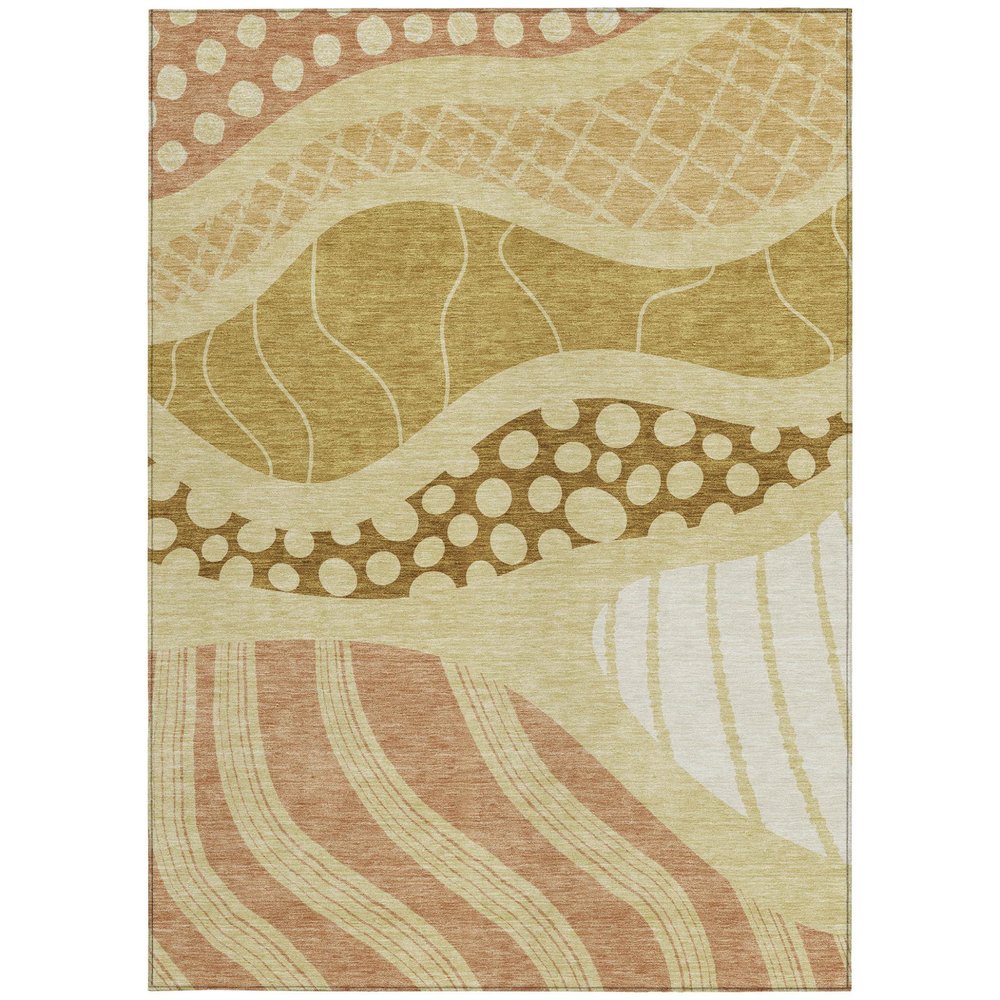 8' X 10' Wheat And Graphite Abstract Washable Indoor Outdoor Area Rug HomeRoots