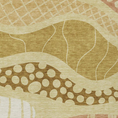 9' X 12' Wheat And Graphite Abstract Washable Indoor Outdoor Area Rug HomeRoots