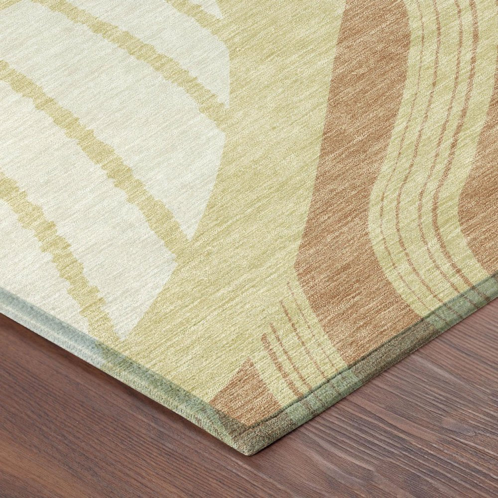 9' X 12' Wheat And Graphite Abstract Washable Indoor Outdoor Area Rug HomeRoots