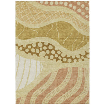 10' X 14' Wheat And Graphite Abstract Washable Indoor Outdoor Area Rug HomeRoots