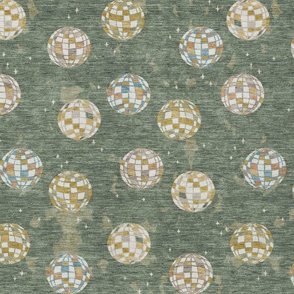 8' X 10' Green And Pearl Geometric Washable Indoor Outdoor Area Rug HomeRoots