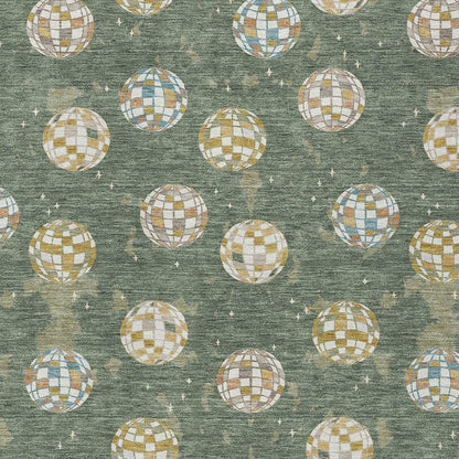 8' X 10' Green And Pearl Geometric Washable Indoor Outdoor Area Rug HomeRoots