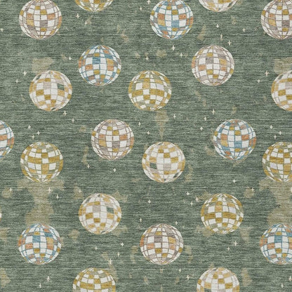 10' X 14' Green And Pearl Geometric Washable Indoor Outdoor Area Rug HomeRoots