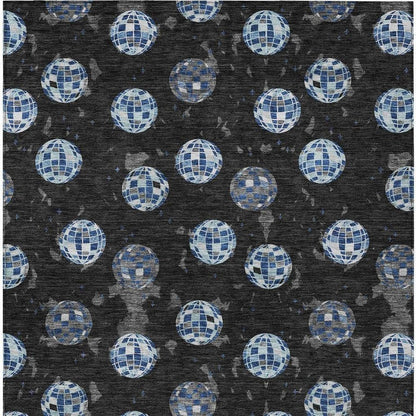 3' X 5' Black And Red Geometric Washable Indoor Outdoor Area Rug HomeRoots