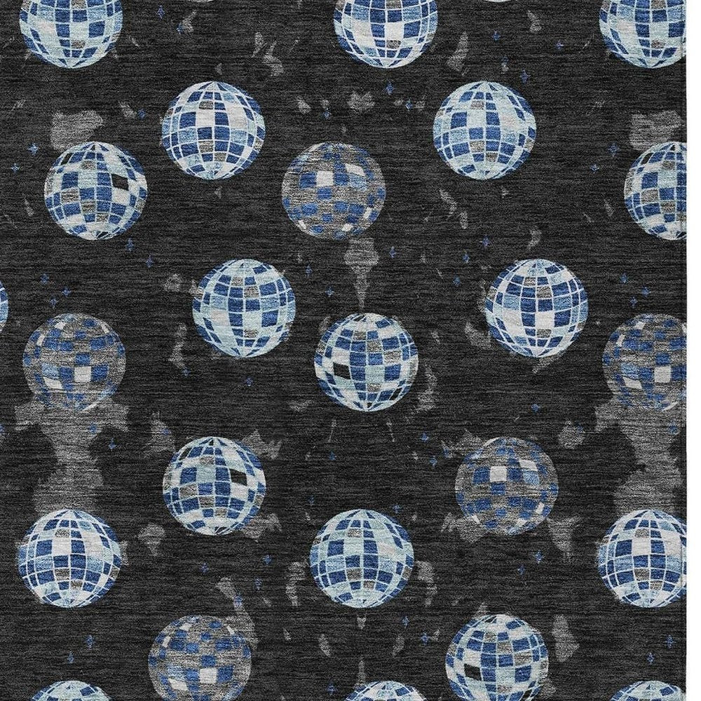 8' X 10' Black And Red Geometric Washable Indoor Outdoor Area Rug HomeRoots
