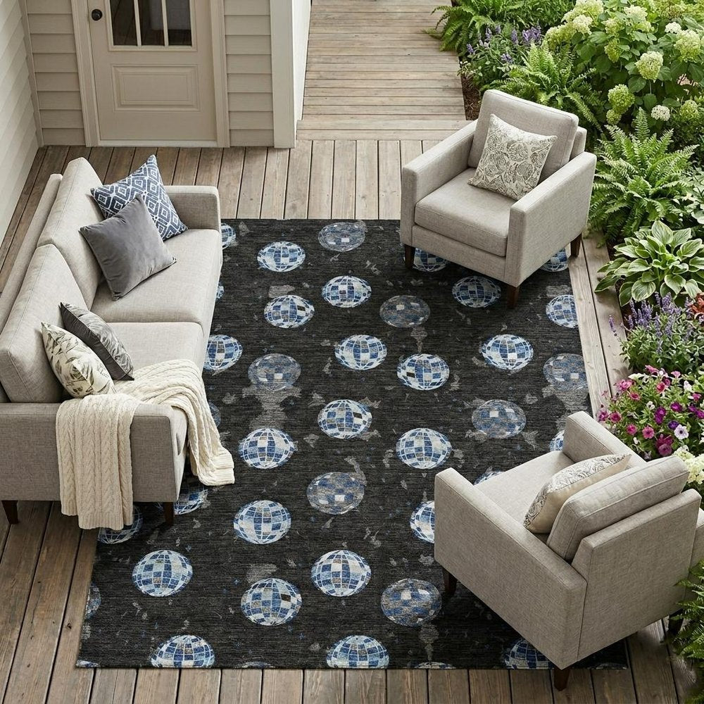 9' X 12' Black And Red Geometric Washable Indoor Outdoor Area Rug HomeRoots