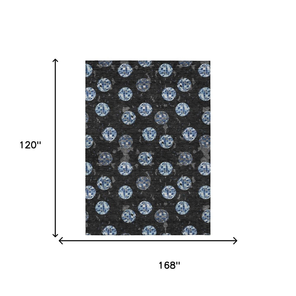 10' X 14' Black And Red Geometric Washable Indoor Outdoor Area Rug HomeRoots