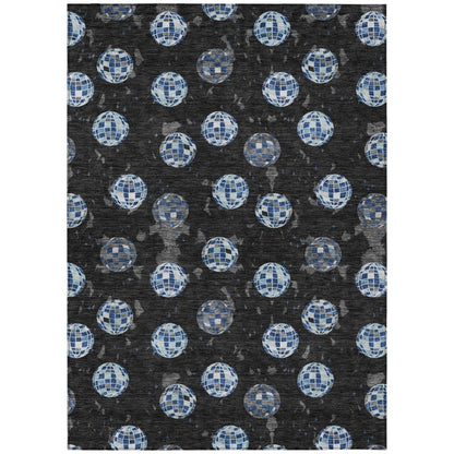 10' X 14' Black And Red Geometric Washable Indoor Outdoor Area Rug HomeRoots
