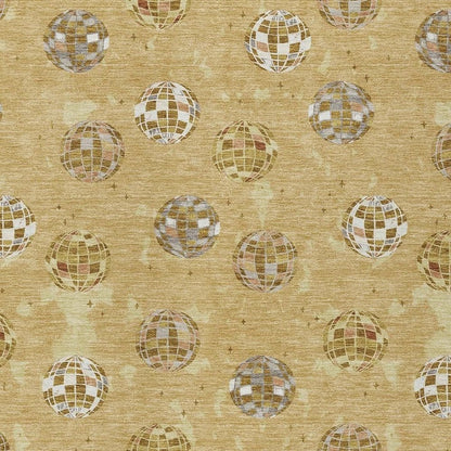 5' X 8' Gold And Blue Geometric Washable Indoor Outdoor Area Rug HomeRoots