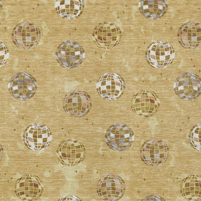 5' X 8' Gold And Blue Geometric Washable Indoor Outdoor Area Rug HomeRoots