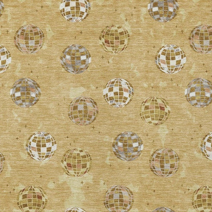 9' X 12' Gold And Blue Geometric Washable Indoor Outdoor Area Rug HomeRoots