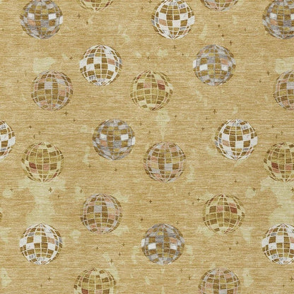 9' X 12' Gold And Blue Geometric Washable Indoor Outdoor Area Rug HomeRoots