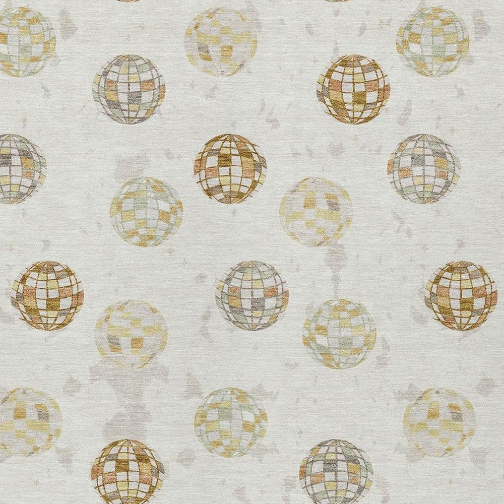 3' X 5' Ivory And Copper Geometric Washable Indoor Outdoor Area Rug HomeRoots