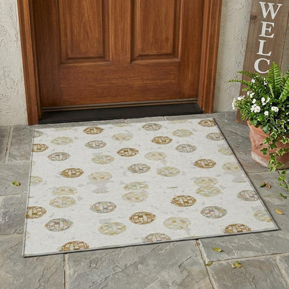 3' X 5' Ivory And Copper Geometric Washable Indoor Outdoor Area Rug HomeRoots
