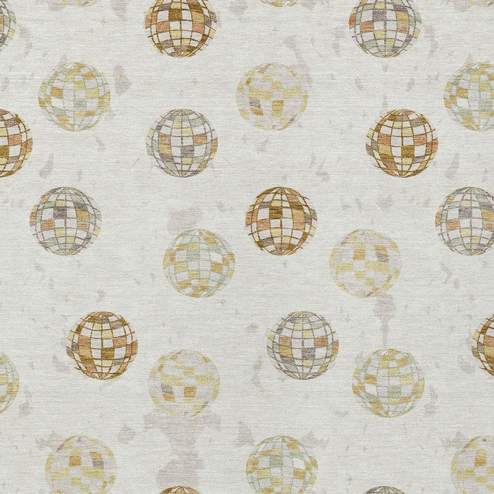 5' X 8' Ivory And Copper Geometric Washable Indoor Outdoor Area Rug HomeRoots