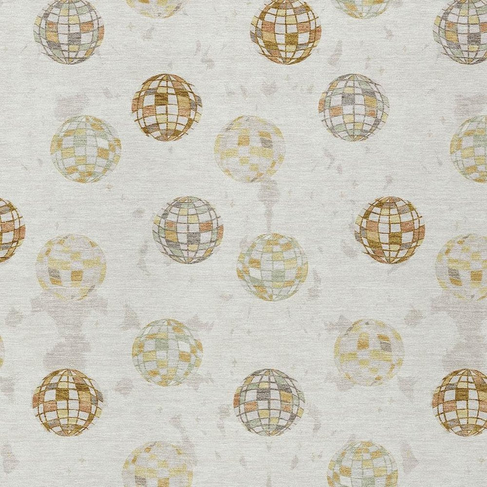 5' X 8' Ivory And Copper Geometric Washable Indoor Outdoor Area Rug HomeRoots