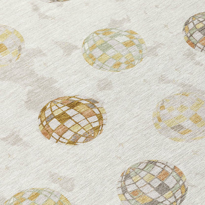 5' X 8' Ivory And Copper Geometric Washable Indoor Outdoor Area Rug HomeRoots