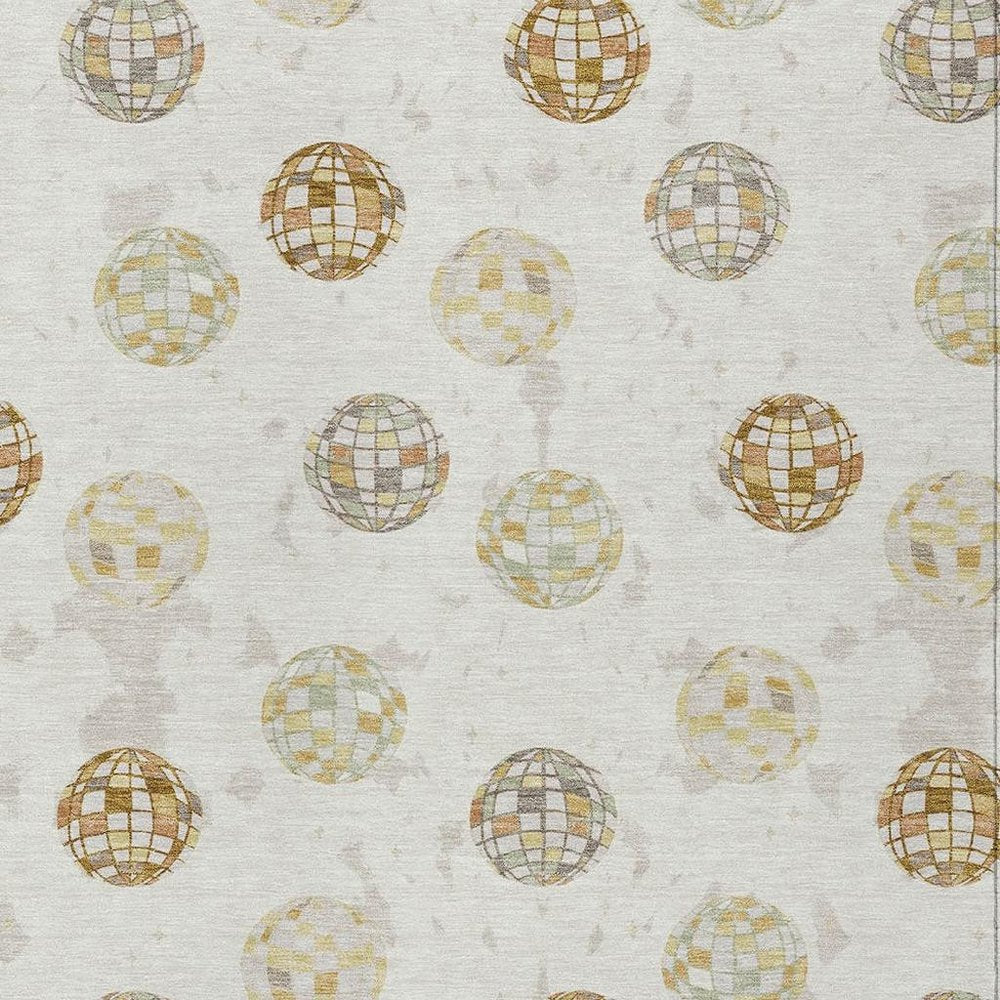 8' X 10' Ivory And Copper Geometric Washable Indoor Outdoor Area Rug HomeRoots