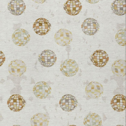 8' X 10' Ivory And Copper Geometric Washable Indoor Outdoor Area Rug HomeRoots