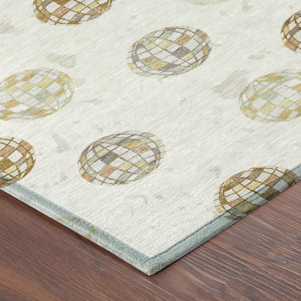 8' X 10' Ivory And Copper Geometric Washable Indoor Outdoor Area Rug HomeRoots