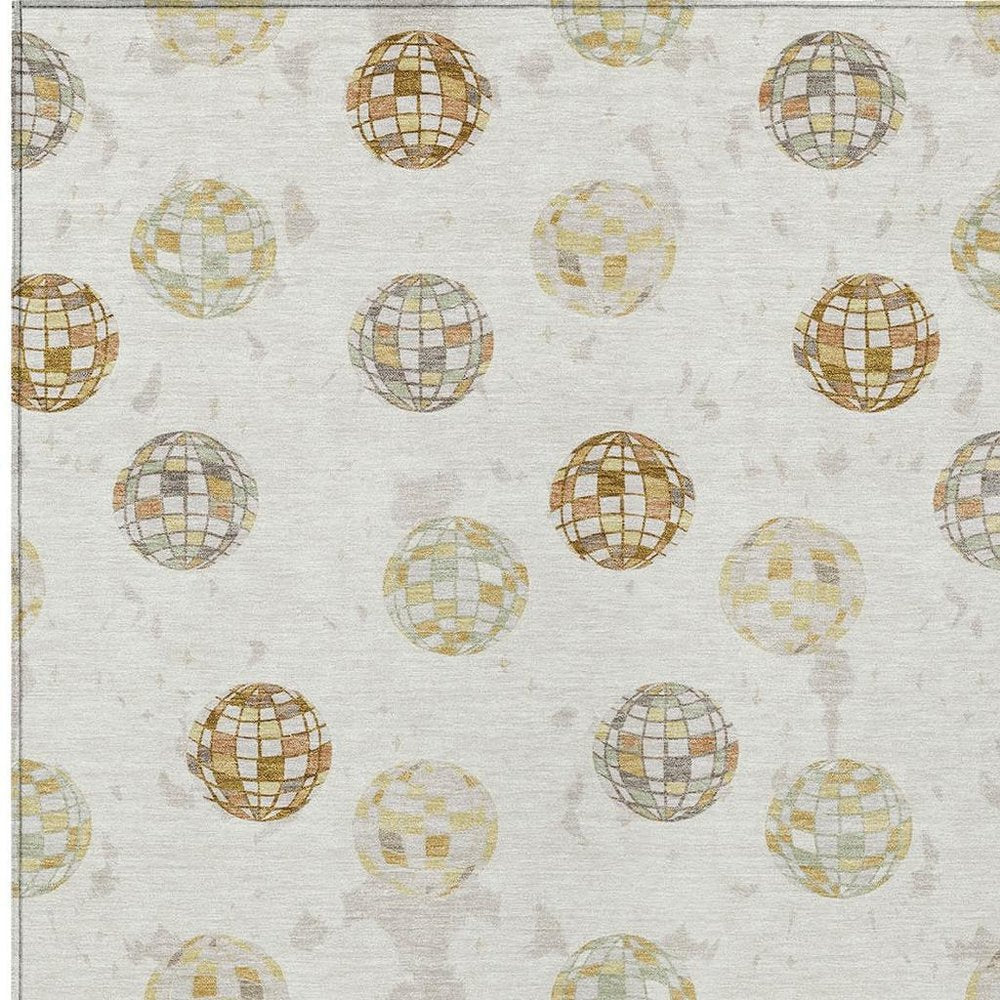 10' X 14' Ivory And Copper Geometric Washable Indoor Outdoor Area Rug HomeRoots