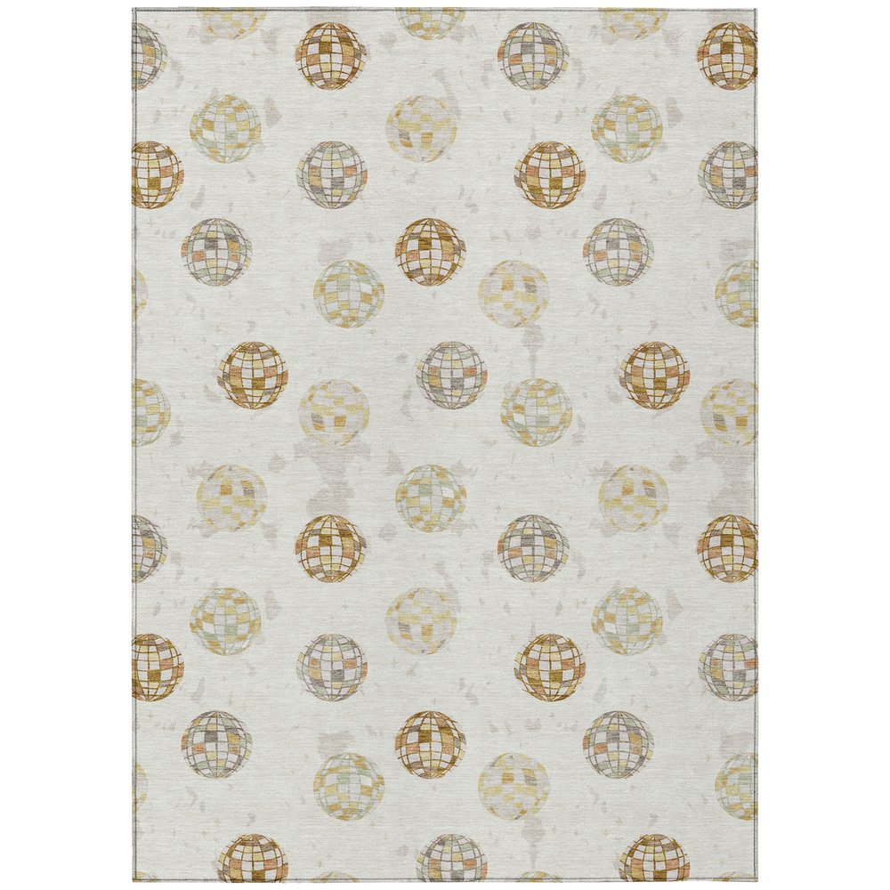 10' X 14' Ivory And Copper Geometric Washable Indoor Outdoor Area Rug HomeRoots