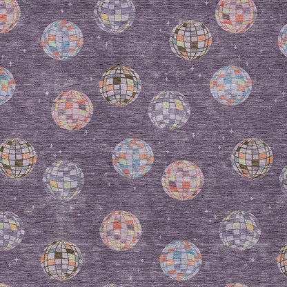 3' X 5' Plum And Purple Geometric Washable Indoor Outdoor Area Rug
