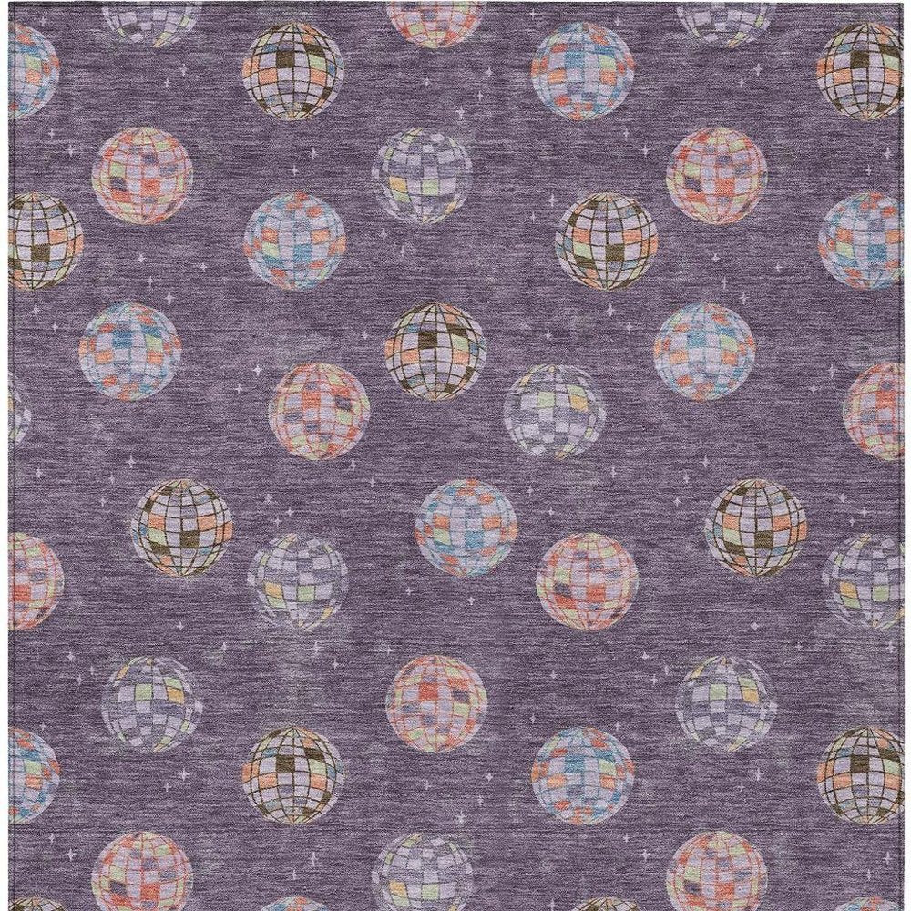 3' X 5' Plum And Purple Geometric Washable Indoor Outdoor Area Rug HomeRoots