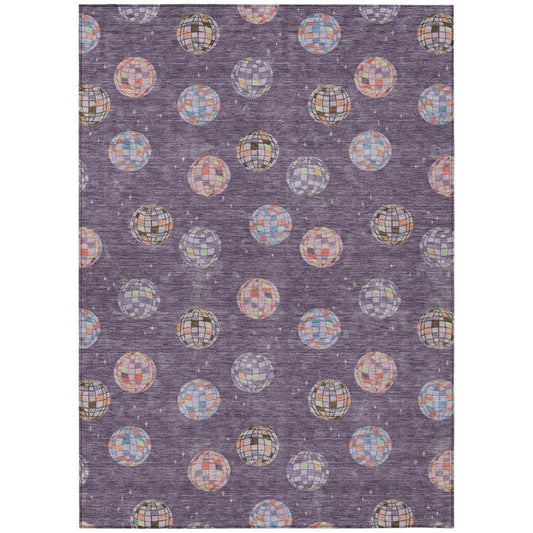 3' X 5' Plum And Purple Geometric Washable Indoor Outdoor Area Rug HomeRoots