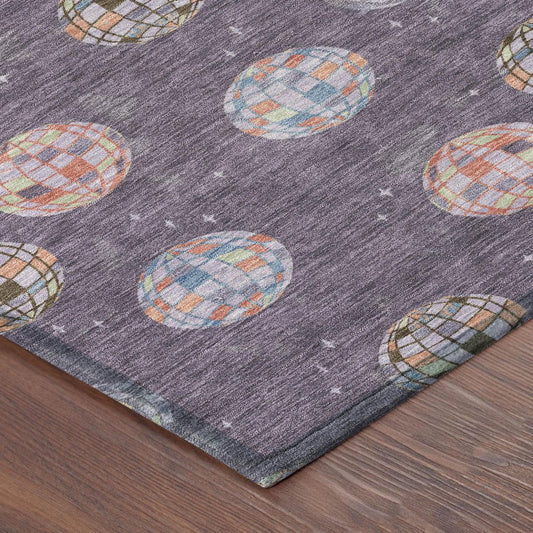3' X 5' Plum And Purple Geometric Washable Indoor Outdoor Area Rug HomeRoots