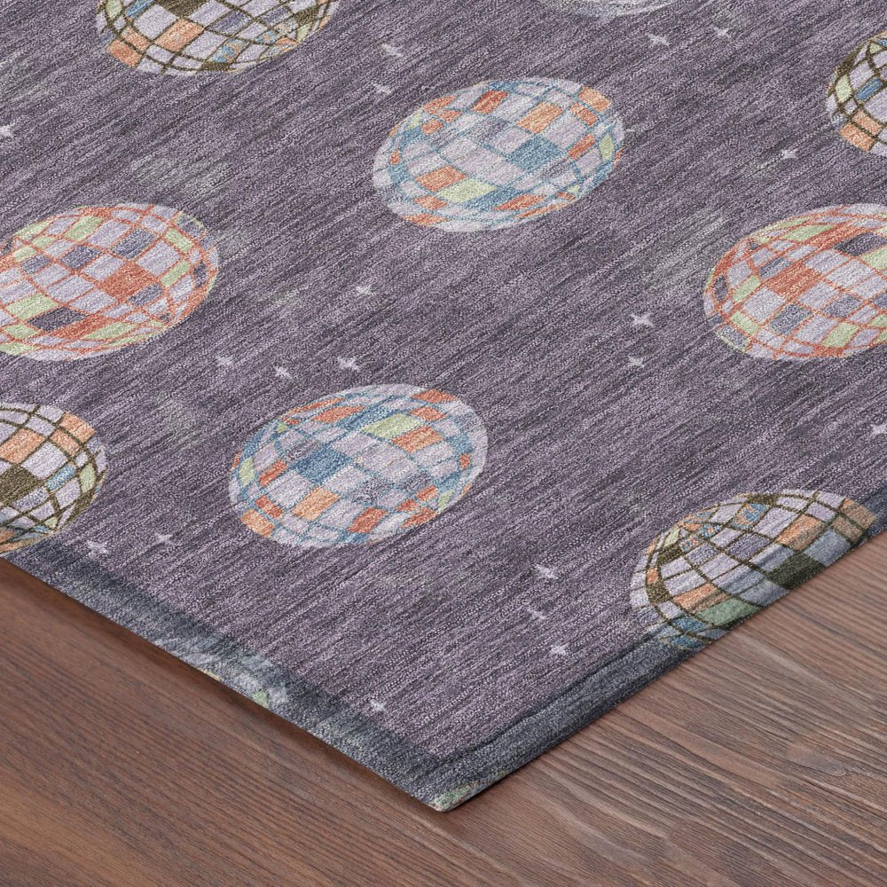 3' X 5' Plum And Purple Geometric Washable Indoor Outdoor Area Rug HomeRoots