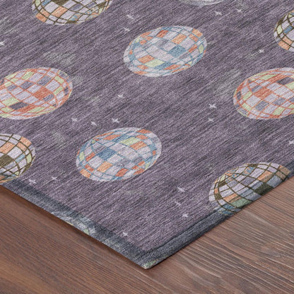 3' X 5' Plum And Purple Geometric Washable Indoor Outdoor Area Rug HomeRoots