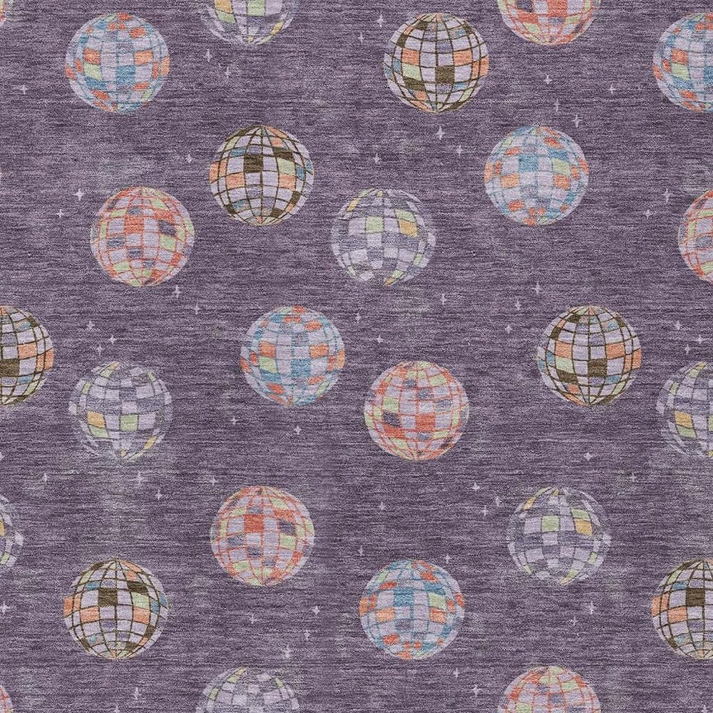 5' X 8' Plum And Purple Geometric Washable Indoor Outdoor Area Rug HomeRoots