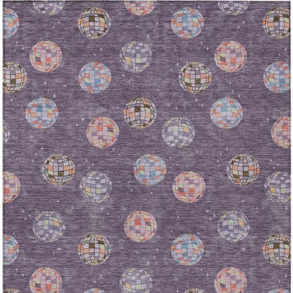 5' X 8' Plum And Purple Geometric Washable Indoor Outdoor Area Rug HomeRoots