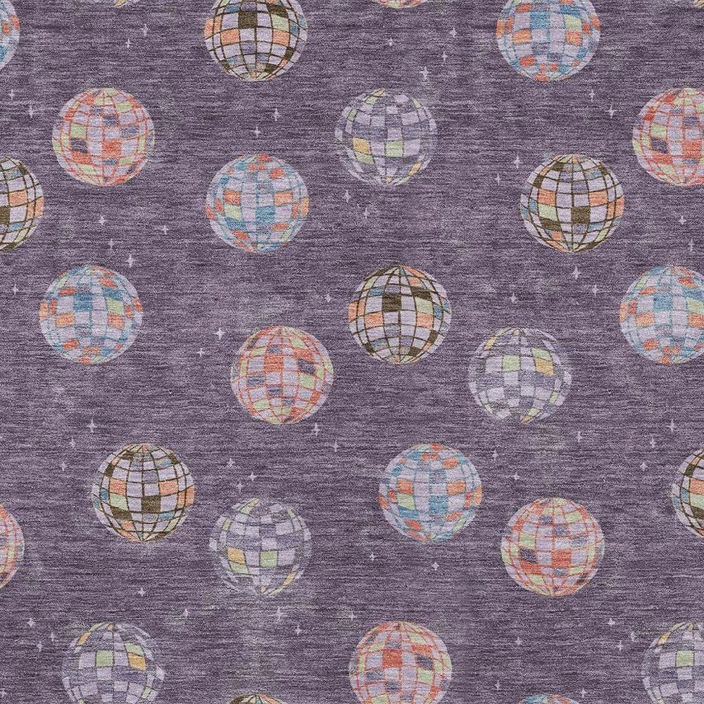 5' X 8' Plum And Purple Geometric Washable Indoor Outdoor Area Rug HomeRoots