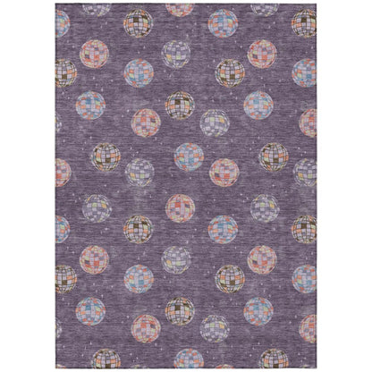 5' X 8' Plum And Purple Geometric Washable Indoor Outdoor Area Rug HomeRoots