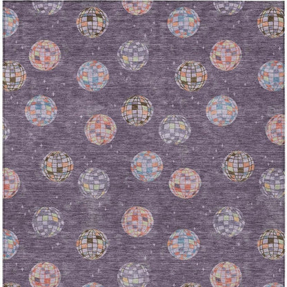 8' X 10' Plum And Purple Geometric Washable Indoor Outdoor Area Rug HomeRoots