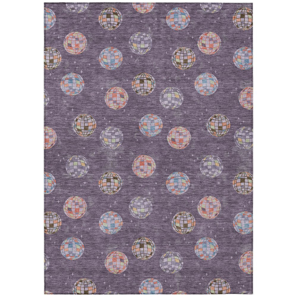 8' X 10' Plum And Purple Geometric Washable Indoor Outdoor Area Rug HomeRoots