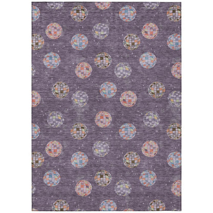 8' X 10' Plum And Purple Geometric Washable Indoor Outdoor Area Rug HomeRoots